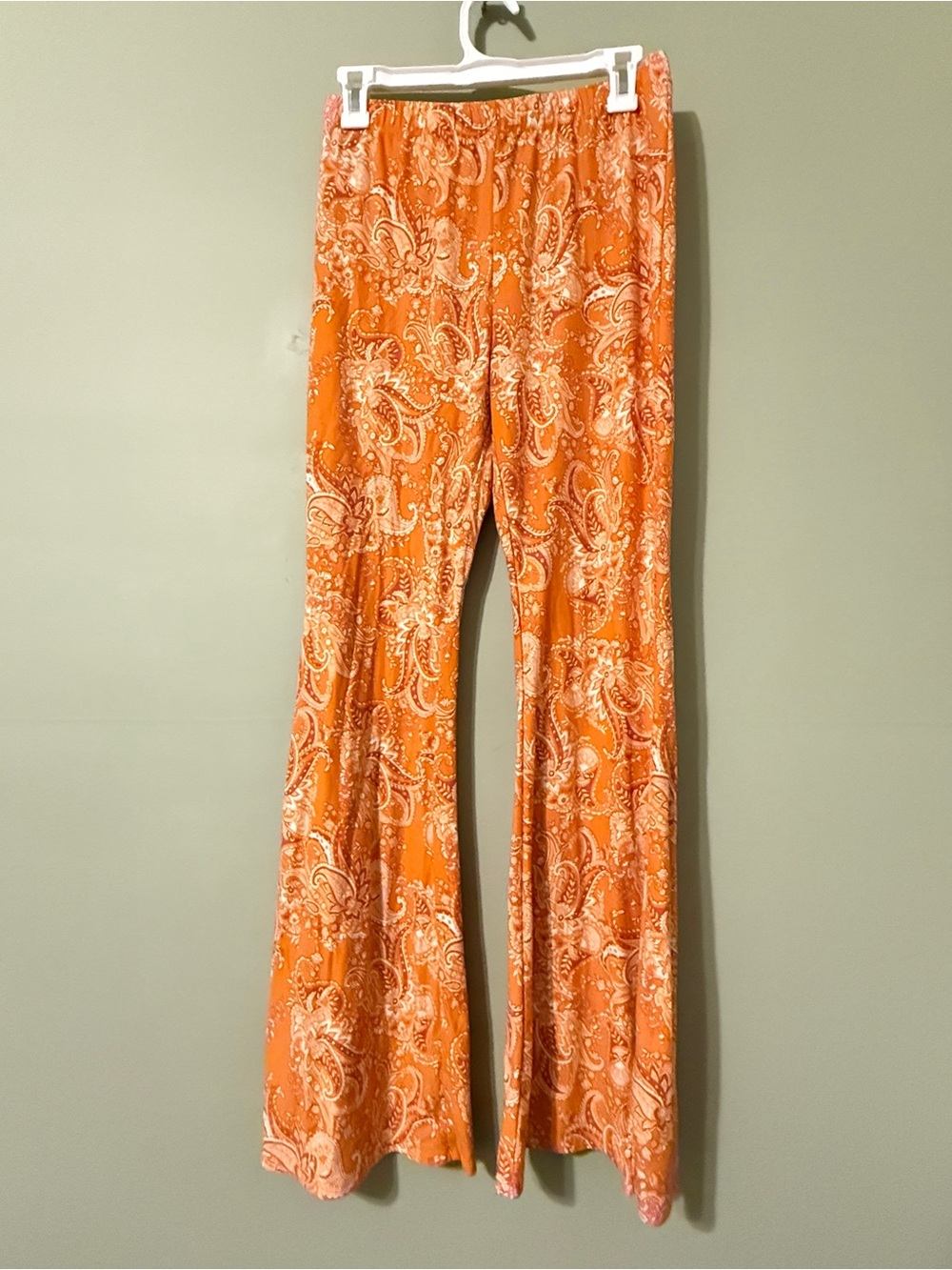 Forever 21 Orange Paisley Wide-Leg Pants